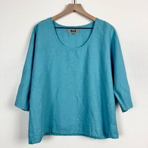 Flax Blue 3/4 Sleeve Top